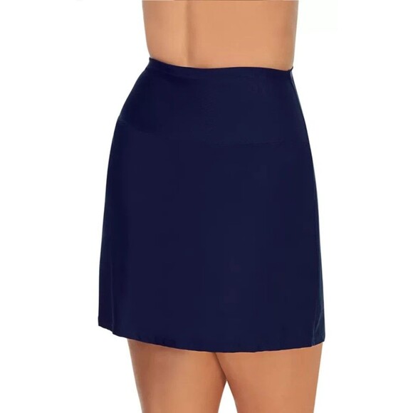 NEW Island Escape Women's Solid Tummy-Control Swim Skirt Bottom sz 8 Navy - Picture 5 of 5